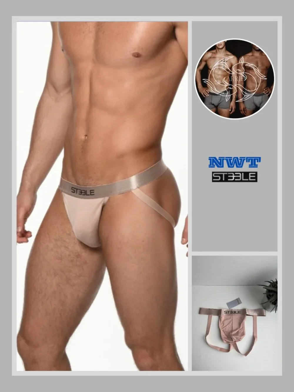 ST33LE - Champagne Skin Tone Recycled Polyester Jockstrap (M)